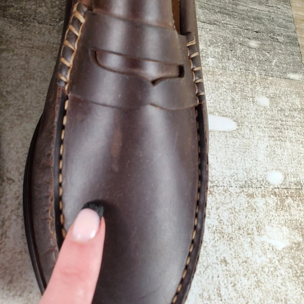 Florsheim Berkley Flex Mens Penny Loafers Sz 7.5 3E Brown Slip On Round Toe‎